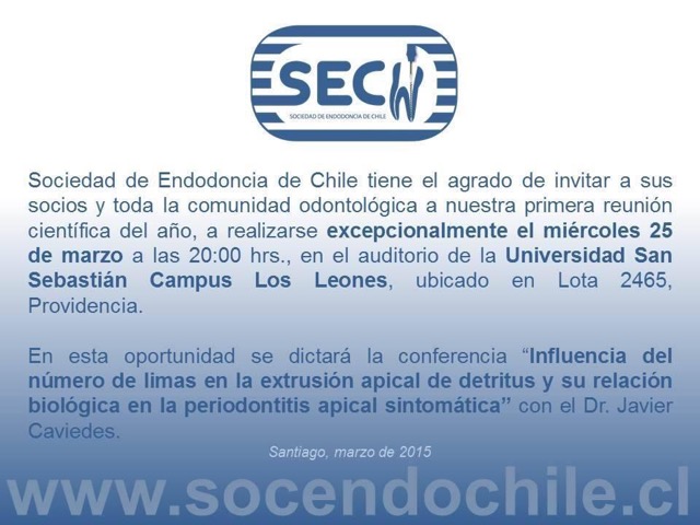 Sociedad de Endodoncia de Chile invita